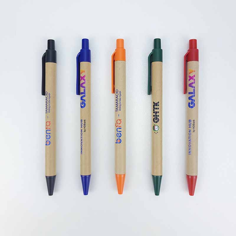in logo lên bút bi giấy tái chế thân thiện môi trường bp2593